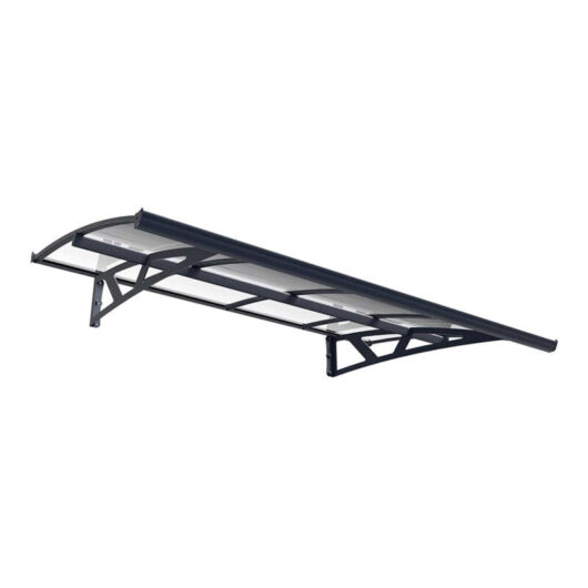 Patio Cover Amsterdam Door Awning Canopy 2230 Clear - Acrylic - L223.5 x W139 x H33 cm - Grey
