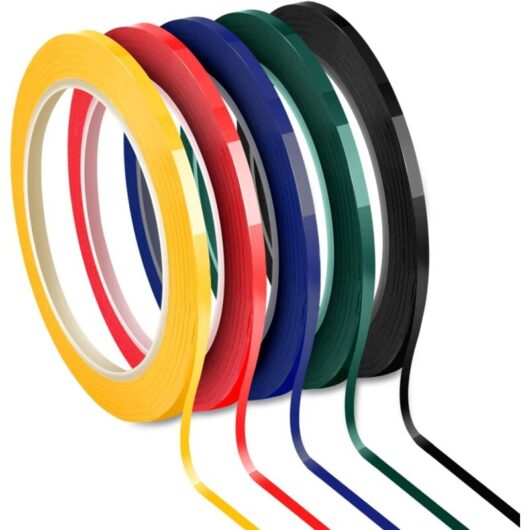 Rolls 3mm Chart Graph Grid Tape Whiteboard Marking Self-Adhesive, Assorted 5 Colors, 66m per Roll