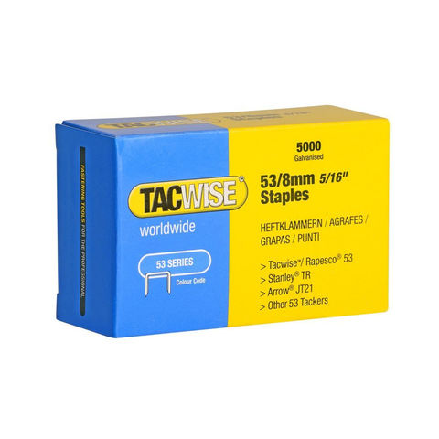 Tacwise Tacwise 0332 Type 53/8mm Galvanised Staples, Pack of 5000