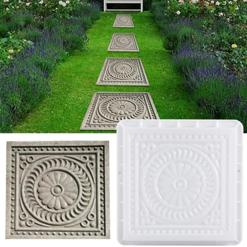 DIY Concrete Paver Mold Plastic Concrete Garden Walkway Lawn Sidewalk Stepping Stones Concrete Paving Stones Garden Patio Pavers