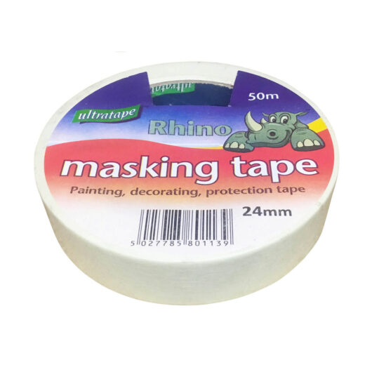 Rhino Masking Tape 24Mm X 50M Twin Pack