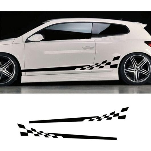 2Pair Body Side Stripes, MoreChioce Universal Side Skirt Racing Stripe pvc Sticker Sports Car Graphics Lower Door Panel Decal Decoration,Black