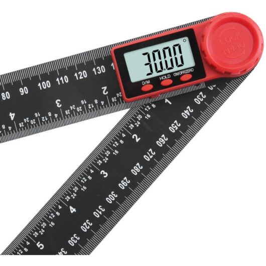 300mm Digital Angle Protractor Ruler, 2-in-1 Digital Protractor with LCD Display and Lock Function for Woodworking