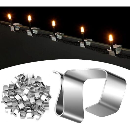 50 Christmas light gutter hooks, decorative Christmas light clips, lighting hook fixing accessories for holiday lights