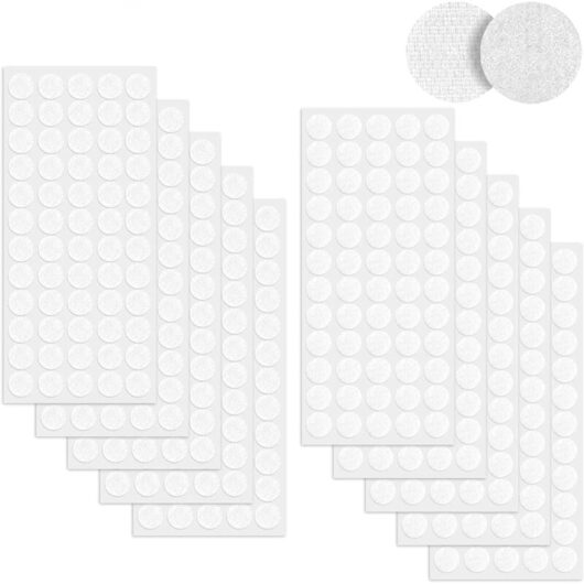 600 Pcs Round Hook and Loop Sticker, 300 Pairs 20mm Round Hook and Loop Sticker, White Double Sided Round Adhesive Dot Sticky Pad, for diy, Crafts