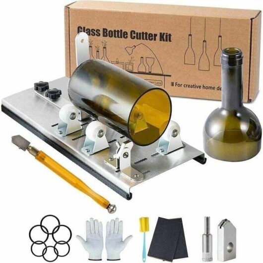 Adjustable Glass Bottle Cutter Kit diy Tool, Stainless Steel Cutting Machine Set for Wine Beer Liquor Whiskey Alcohol Champagne Soda Round Bottles