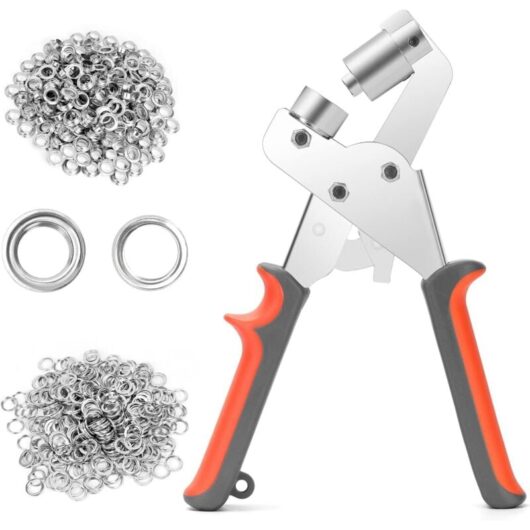Ccykxa - Professional Eyelet Pliers, Multifunction Eyelet Pliers, with 100 Eyelets (Inner ø 10mm), for Tarpaulin Leather Cardboard pvc Fabric