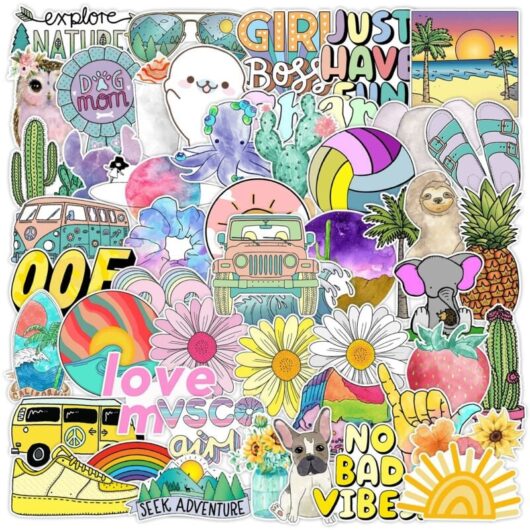 Csparkv - 50pcs, Kawaii Stickers Scrapbooking Stickers Aesthetic Stickers, Bike Stickers Skate Stickers Car Stickers Motorcycle Stickers for diy