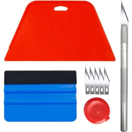 Csparkv - Covering Kit,Wallpaper Film Tools,Car Window,Vinyl Tile,Adhesive Installation Squeegee,with Silicone Squeegee,Universal Knife and
