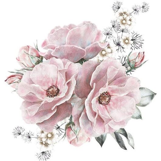 Csparkv - Peony Flower Wall Stickers, Vintage Flower Wall Stickers, Flower Wall Stickers, Peony Decorative Wall Stickers, Peony Wall Sticker, Bedroom