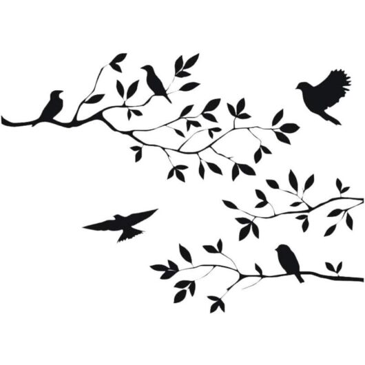 Csparkv - Removable Vinyl Wall Stickers for Kids Room Decor, Tree Branches Pattern, Black, 6035cm