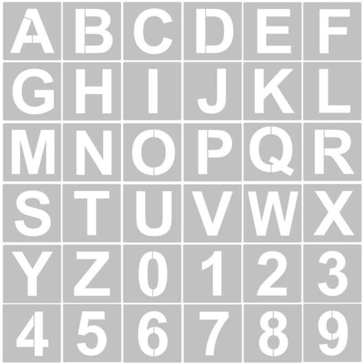 Dhklfa - 36Pcs 3 Inch Letter And Number Stencils Reusable Washable Alphabet Stencils Eco Friendly Pet Art Craft Templates For Painting On Wood Fabric