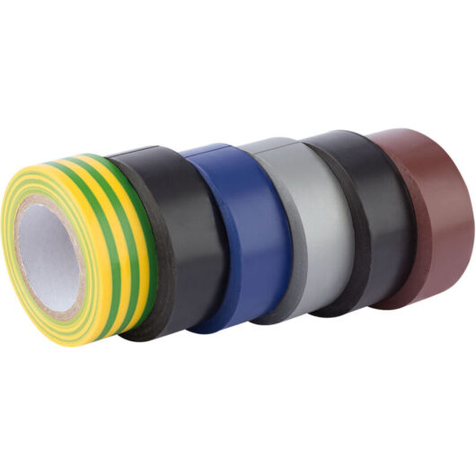 Draper Expert 6 x 10M x 19mm Mixed Colours Insulation Tape to BSEN60454/Type2 (90086)