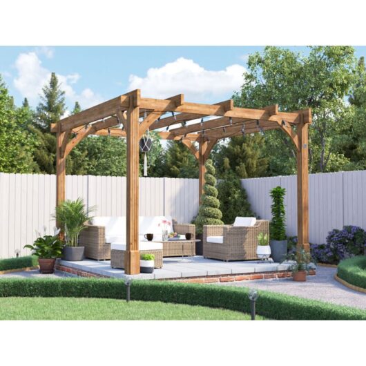 Dunster House Ltd. - Dunster House Wooden Pergola Garden Plant Frame Furniture Kit Leviathan 3m x 3m