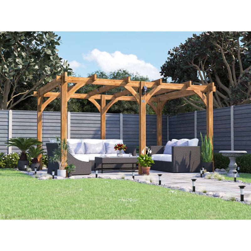 Dunster House Ltd. - Dunster House Wooden Pergola Garden Plant Frame Furniture Kit Leviathan 4m x 3m