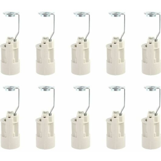 E14 Bulb Base Adjustable E14 Lamp Sockets Converter E14 Sockets Bayonet Holder 10 pcs (White)