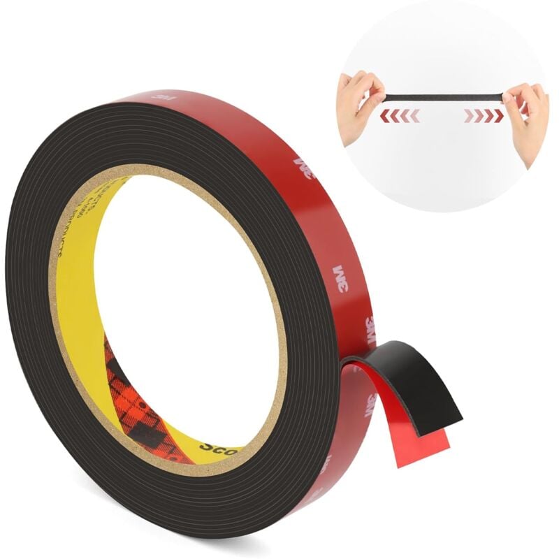 Ikodm - Extra Strong Double Sided Tape, Double Sided Adhesive, Waterproof and High Temperature Resistant (3m15mm)