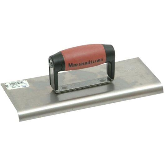 Marshalltown Stainless Steel Edging Trowel with Durasoft Handle - 25.4 cm (10-inch) Professional Landscaping and Masonry Tool