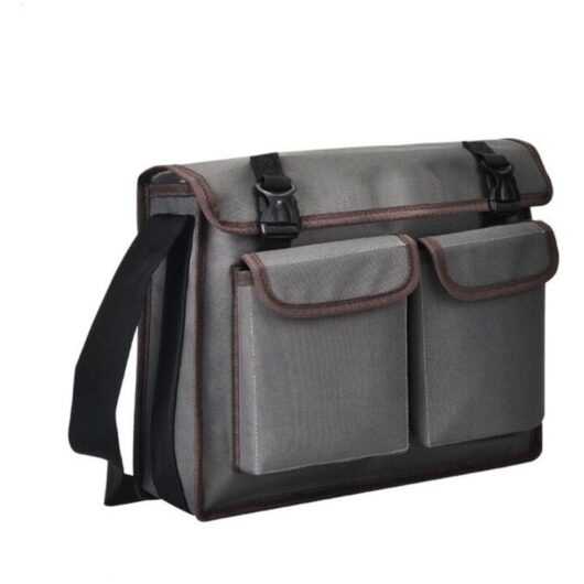 Neige - Vertical Pockets Oxford Cloth Storage Tool Bag with Adjustable Shoulder Strap (Gray)