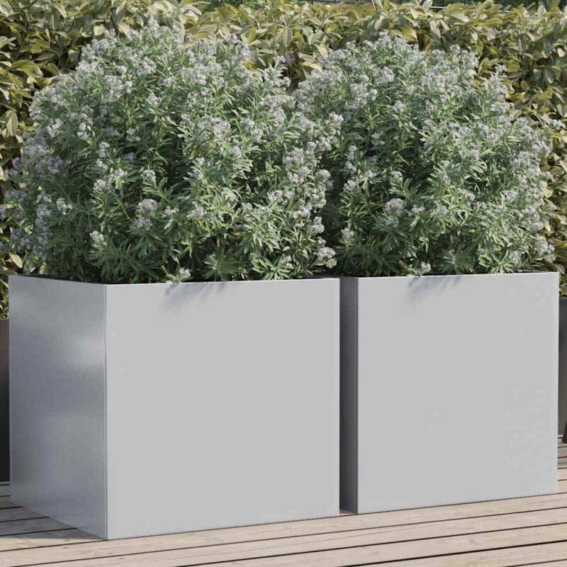 Planters 2 pcs Silver 49x47x46 cm Galvanised Steel vidaXL