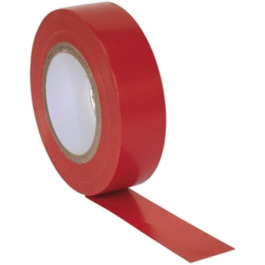 Sealey ITRED10 PVC Insulating Tape 19mm x 20m, Red - Pack of 10