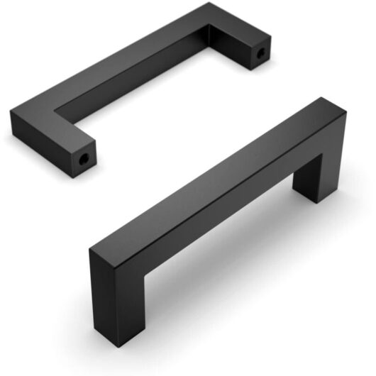 Set of 5 Black Kitchen Furniture Handles Center Distance 96mm Stainless Steel Kitchen Furniture Handle Cupboard Handles Kitchen Door Handle Kitchen