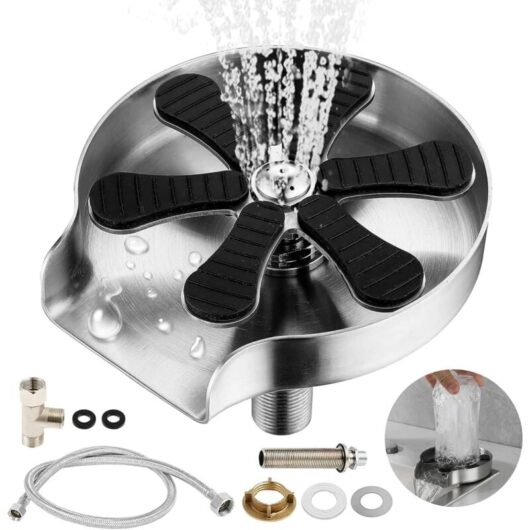 Sink Glass Rinser, Automatic Cup Washer 304 Stainless Steel Glass Rinser, Kitchen Sink Glass Rinser, Sink Glass Washer Kitchen Sink Accessories Glass