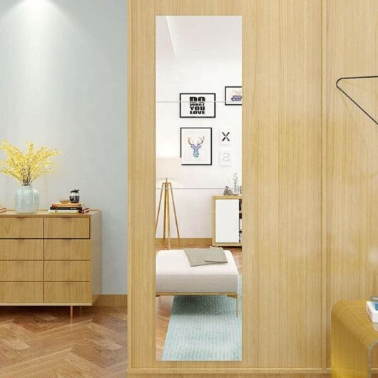 Trintion 4PCS Square Acrylic Mirror Tiles 12" DIY Self-Adhesive Wall Sticker for Home Decoration Room Sofa TV Background 30x30cm