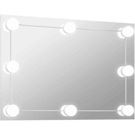 Wall Mirror with led Lights Rectangular Glass Vidaxl