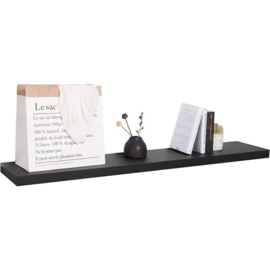 Woltu - Wall Storage Shelf cd Media Storage Rack 40 x 22.9 x 3.8 cm Black