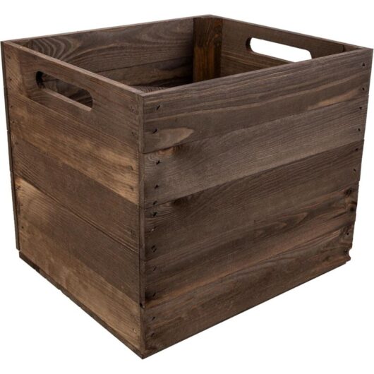 4x Brown Wooden Crates for KALLAX/EXPEDIT 33x37x33 cm