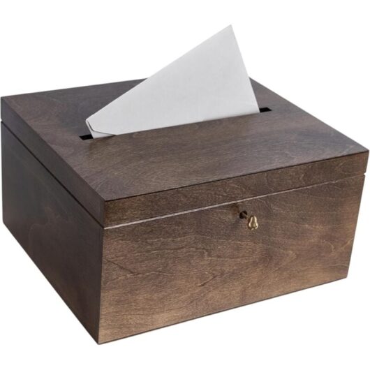 Envelope Box with Lock Dark Brown 29 x 25 x 15 cm
