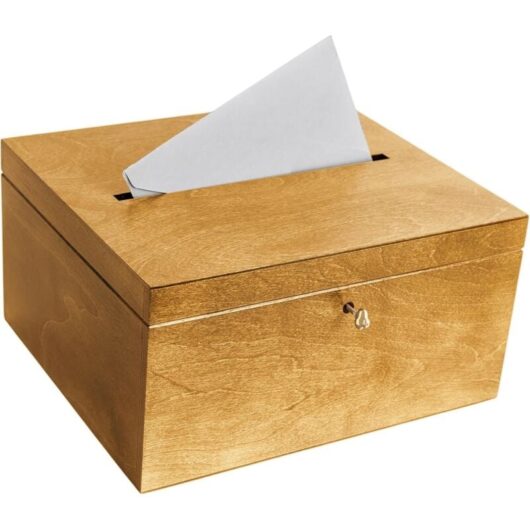 Envelope Box with Lock Light Brown 29 x 25 x 15 cm