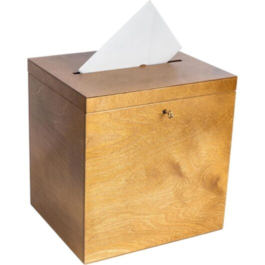 Envelope Box with Lock Light Brown 29 x 25 x 30 cm