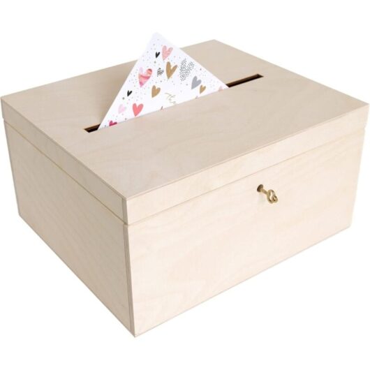 Envelope Box with Lock Natural 29 x 25 x 15 cm
