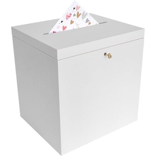 Envelope Box with Lock White 29 x 25 x 30 cm