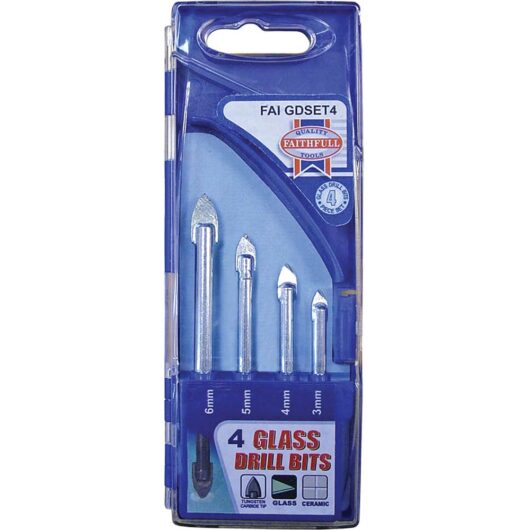 Faithfull 4 Piece Tile and Glass Drill Bit Set
