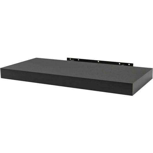 Floating Shelf Storage Display Unit Wall Mounted Bookcase Unit Black 100 cm - Woltu