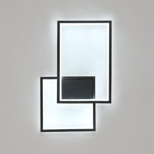 GOECO Indoor Wall Light, 34W 3825LM Modern LED Wall Lamp, Aluminum Wall Lights 6500K Cool White, Wall Sconce for Bedroom Living Room Staircase, Black