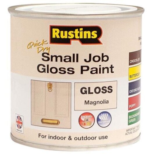 Rustins - Quick Dry Small Job Gloss Paint Magnolia 250ml russjmagqd