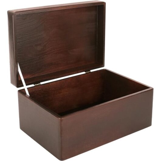 Wooden Storage Box with Lid 30 x 20 x 14 cm - Brown