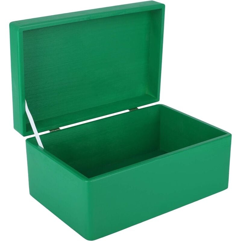 Wooden Storage Box with Lid 30 x 20 x 14 cm - Green