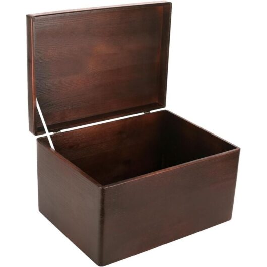 Wooden Storage Box with Lid 40 x 30 x 24 cm - Brown