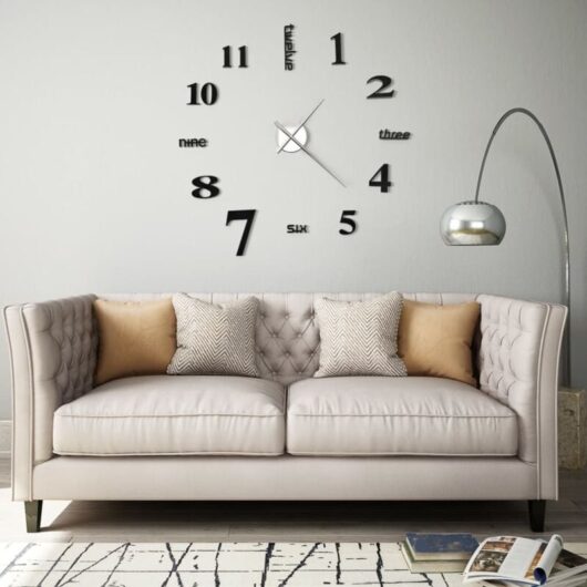 3D Wall Clock Modern Design 100 cm xxl Black Vidaxl
