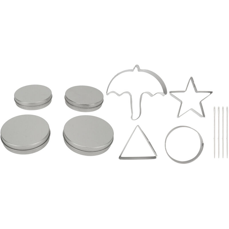 Biscuit Cutter Set 4Pcs Making Molds 4Pcs Round Boxes 4Pcs Sugar Needles Stainless Steel Candy Piercing Tools