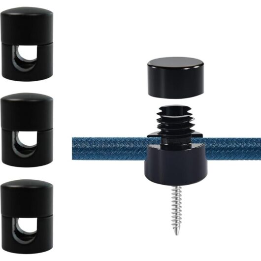 Black ceiling hooks, set of 4, DIY ceiling hooks, suitable for chandeliers and suspension cables.