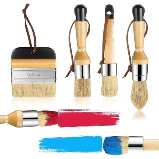 Chalk Paint Brushes, 4pcs Natural Breeze Paint Brushes, Furniture Paint Brush for Wooden Furniture
