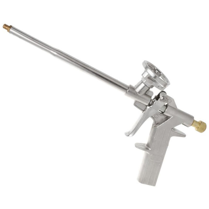 Foam gun, polyurethane foam gun for building sealing, high-performance metal foam gun for expanded PU foam for sealing, filling and caulking (gold)