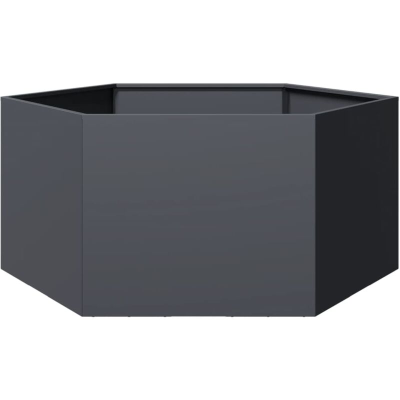 Garden Planter Anthracite Hexagon 104x90x45 cm Steel Vidaxl