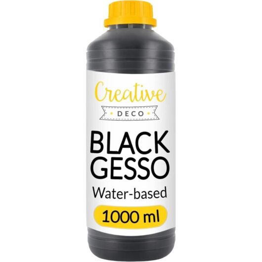 Gesso Primer Undercoat for Wood Paper Glass Black 1L
